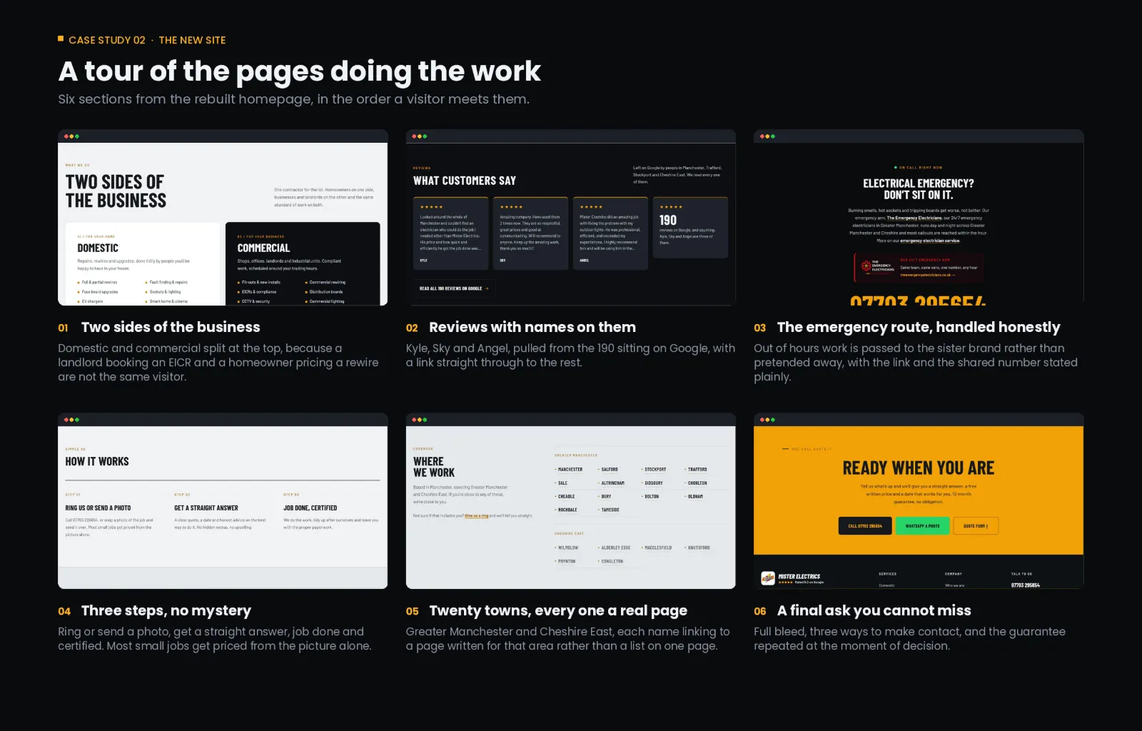 A tour of the new site's pages