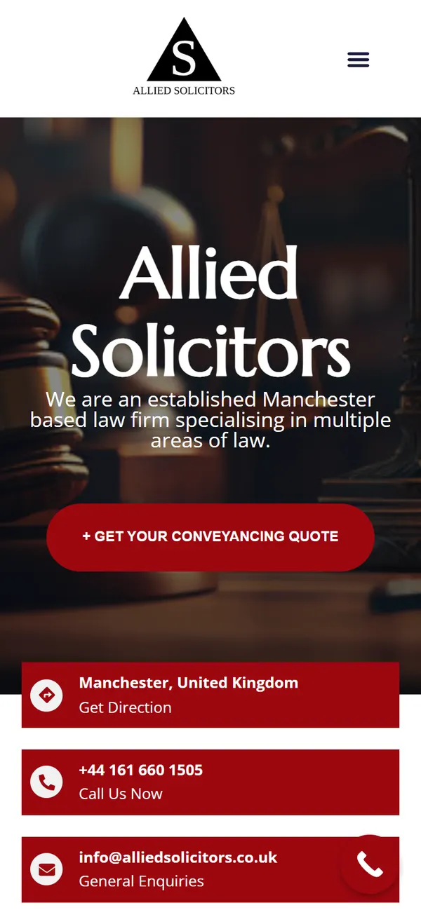 Allied Solicitors on a phone, The current site