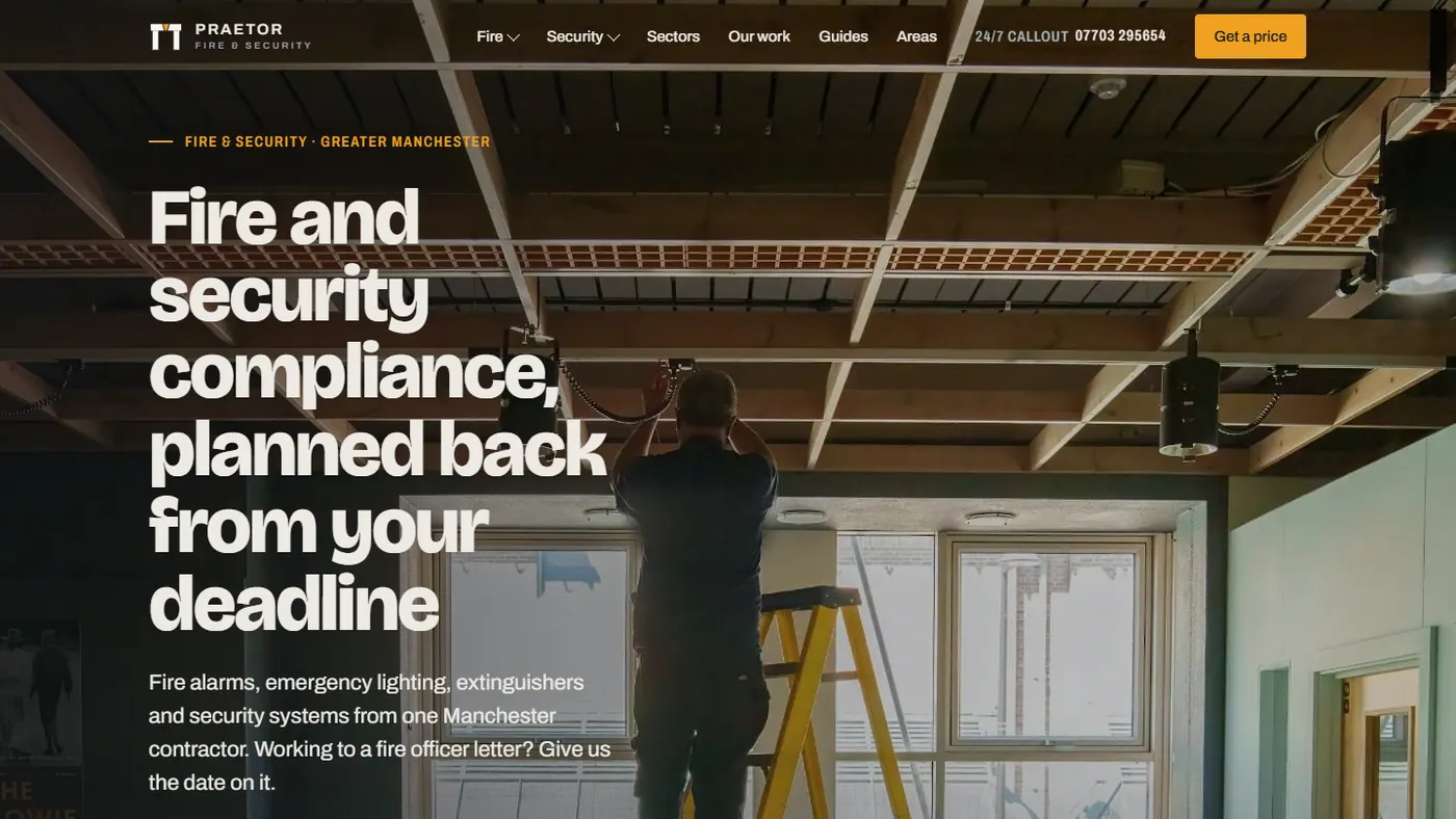 The Praetor Fire and Security homepage, live now