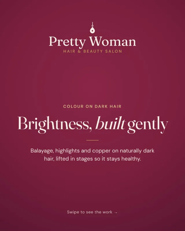 A Pretty Woman Instagram post about colour on dark hair