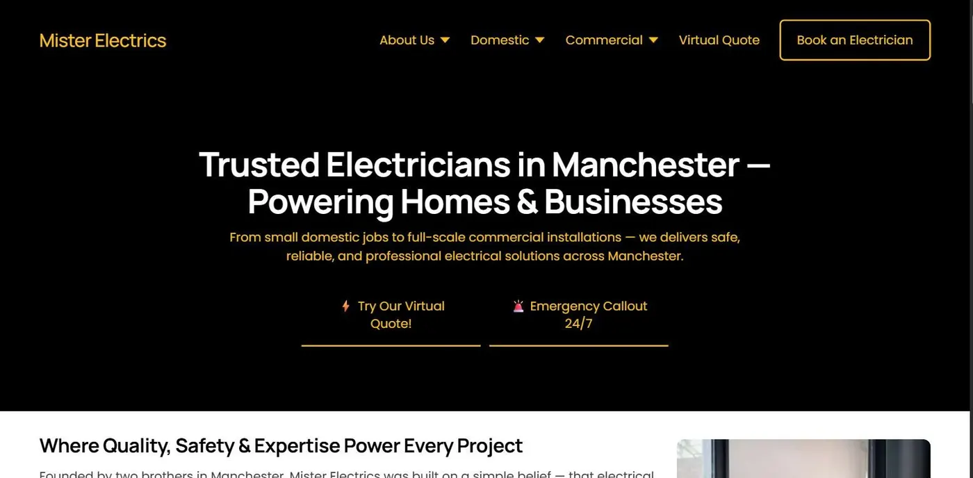 The original Mister Electrics homepage, before we started